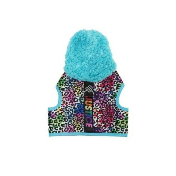 Nwt SIZE XS JUSTICE DOG SHERPA RAINBOW HARNESS - Picture 1 of 5